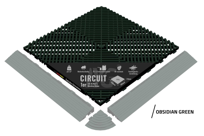 Bodenbelag "Circuit" Obsidian Green